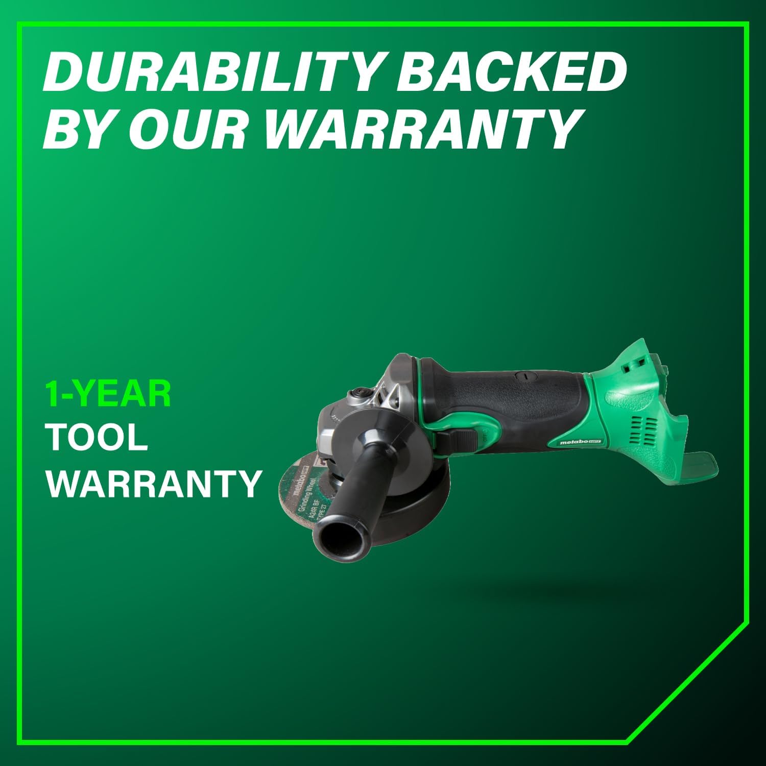 Metabo HPT 18V MultiVolt 4-1/2 Inch Slide Switch Power Angle Grinder Kit, High Torque Motor Power Tool with Battery Charge Indicator, Soft Grip Handle, Safety Features, G18DSL2Q4