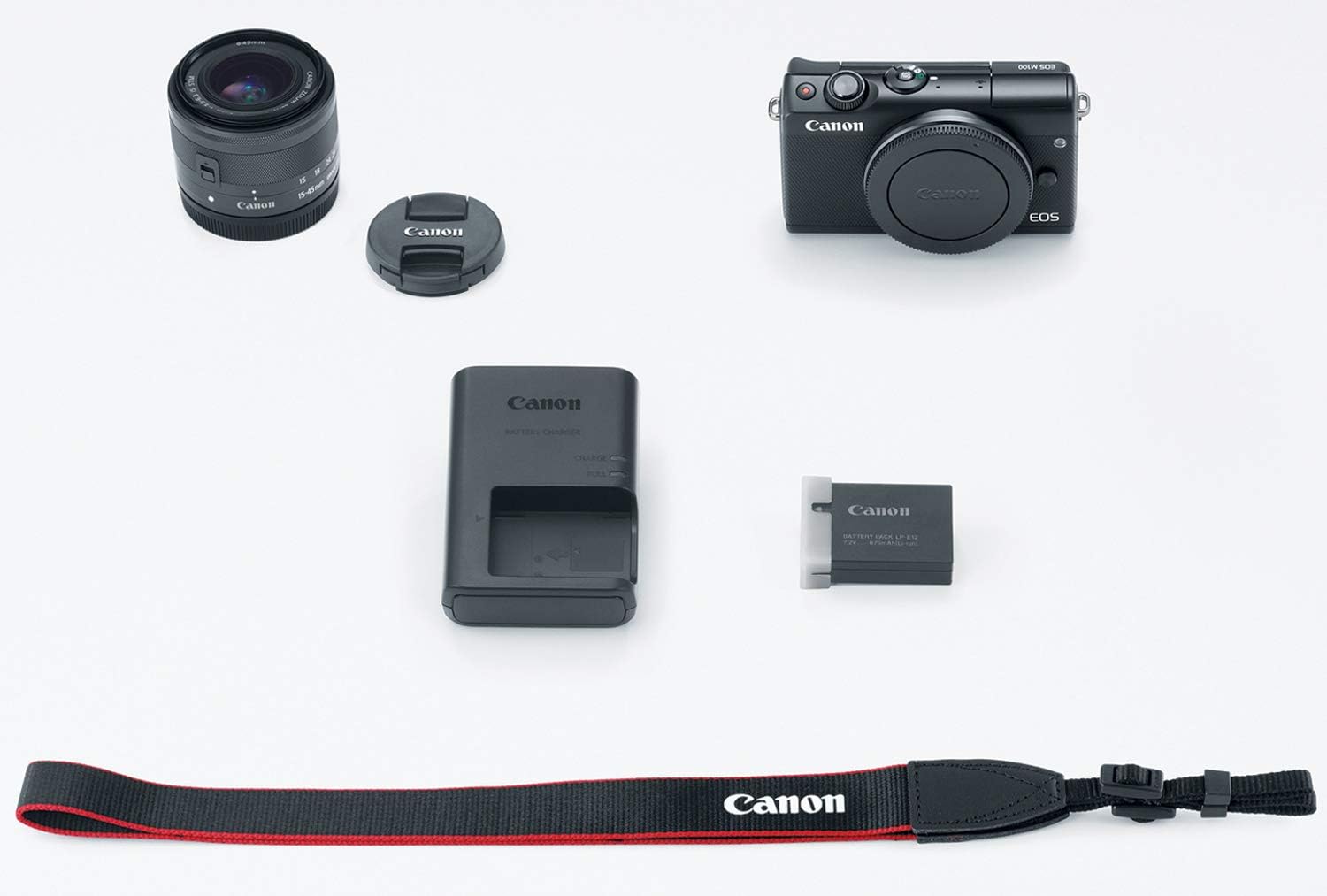 Canon EOS M100 Mirrorless Camera w/ 15-45mm Lens - Wi-Fi, Bluetooth, and NFC Enabled (Black) (2209C011)