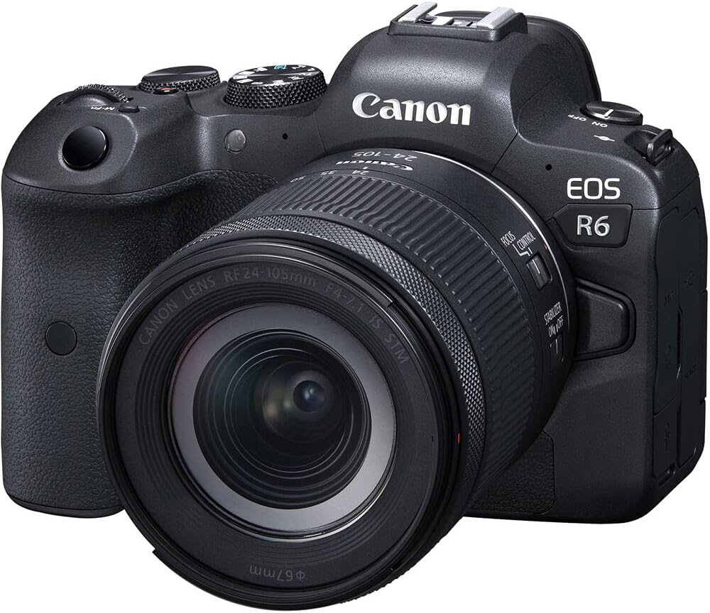 Canon EOS R6 Mirrorless Digital Camera with 24-105mm f/4-7.1 Lens (4082C022) + 64GB Memory Card + Case + Corel Photo Software + LPE6 Battery + External Charger + Card Reader + More