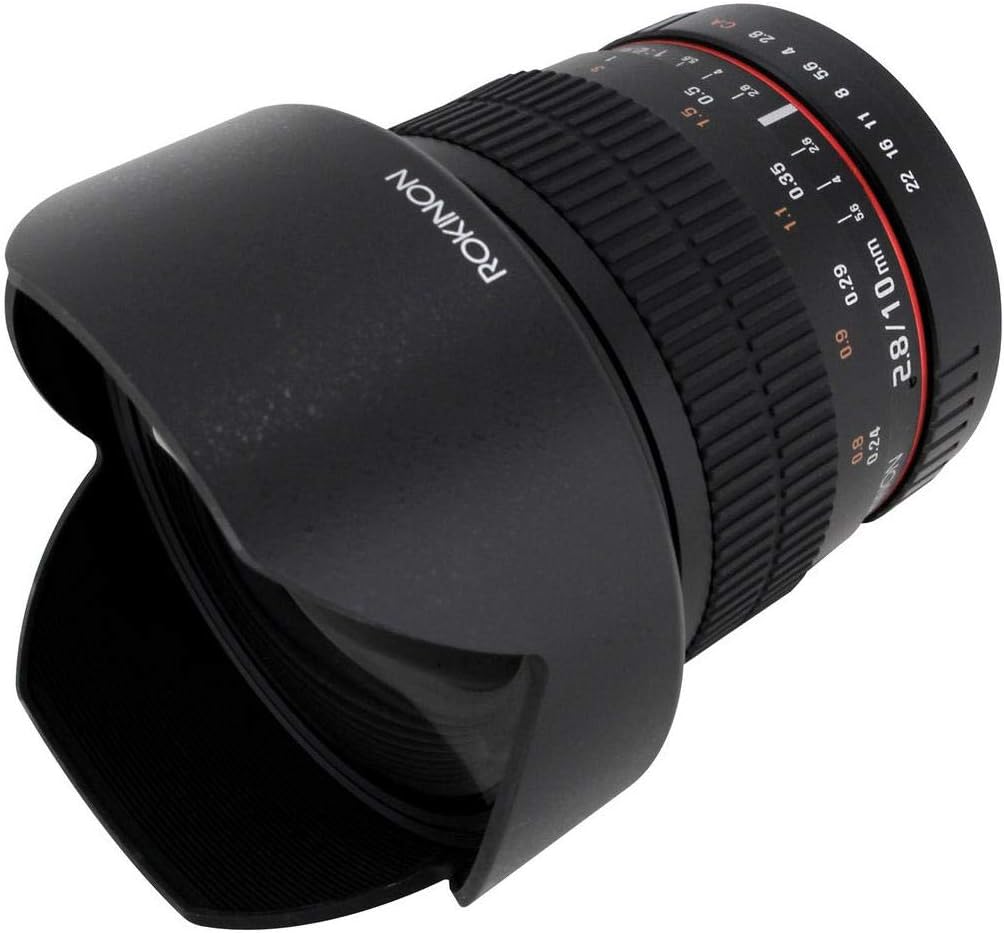 Rokinon 10mm F2.8 ED AS NCS CS Ultra Wide Angle Lens Canon EF-S Type for Canon Digital SLR Cameras (10M-C), Black