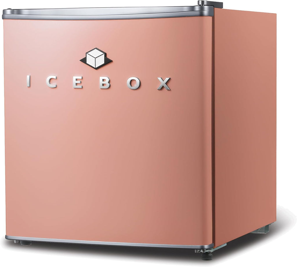 ICEBOX 1.7 Cu. Ft. Compact Refrigerator, ENERGY STAR Certified Small Refrigerator, Single Door Mini Fridge with Freezer, R600a Refrigerant,IBCR17BLS, Blush Red