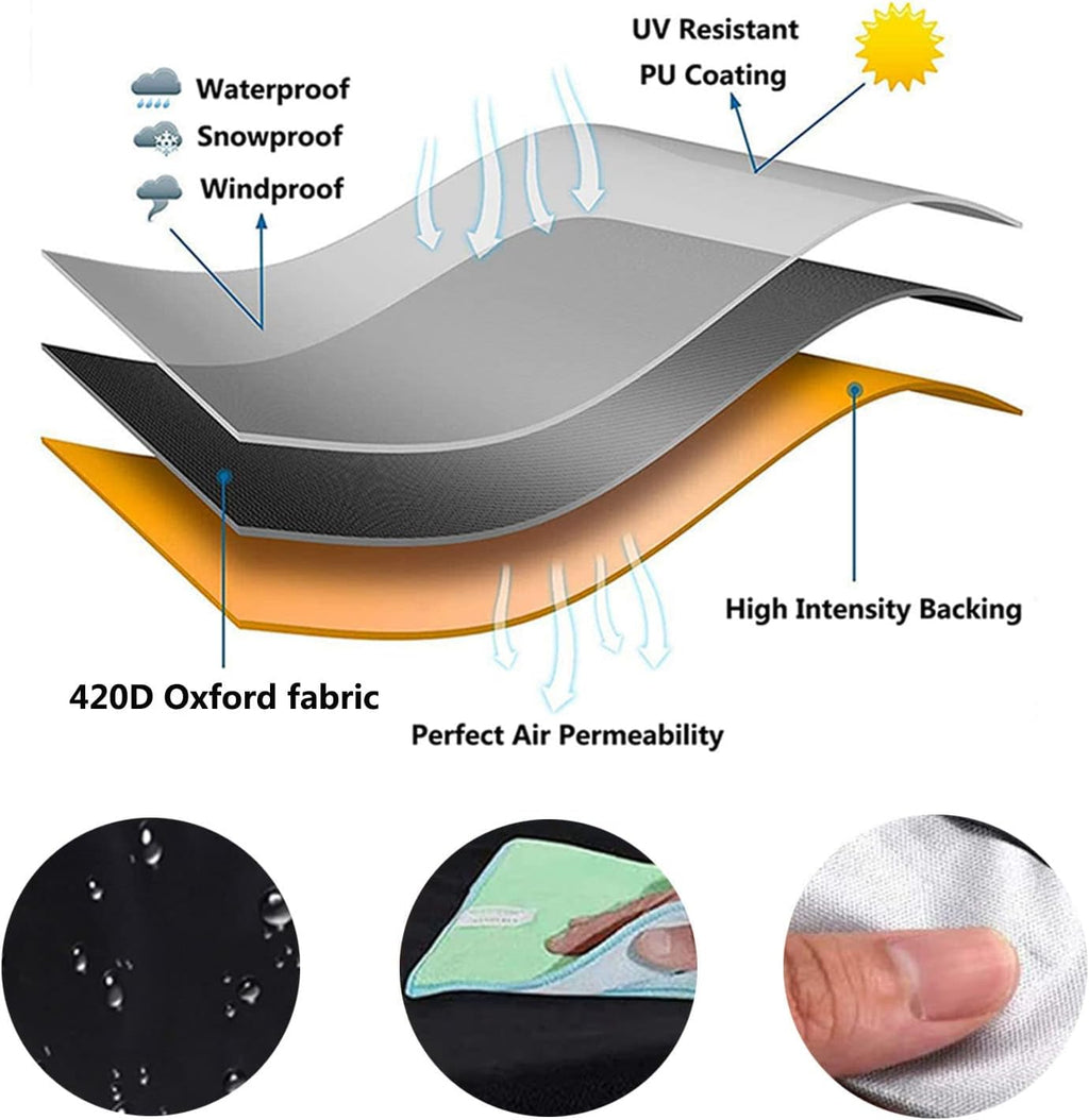 Outdoor Patio Furniture Covers 102' D x 30' H, Dust Proof Furniture Protective Cover, Round Dining Table and Chairs Set Cover, Heavy Duty Gas BBQ Grill Cover (260x75cm)