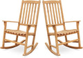 Cambridge Casual Brookside Teak Outdoor Rocking Chair Set of 2, Natural Teak