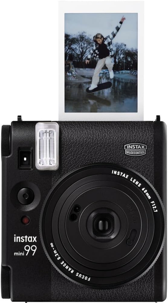 Fujifilm Instax Mini 99 Instant Camera Bundle with Fuji Instax Mini Instant Film Value Pack (60 Sheets) + Carrying Case - Brown + Photo Album – 64 Pockets + More