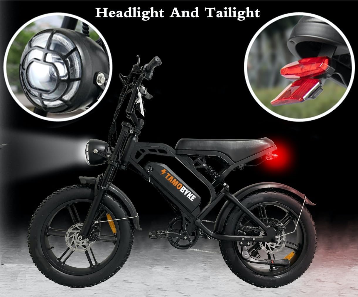 Tamobyke V20 Series Moped 750W/1500W Electric Bike for Adults,28mph/30mph/33mph Ebike&25-68Miles PAS Range,48V15.6ah/18.2ah/ (874Wh) Larger Battery, 20'' Fat Tire Electric Bike,UL 2849 Certified.