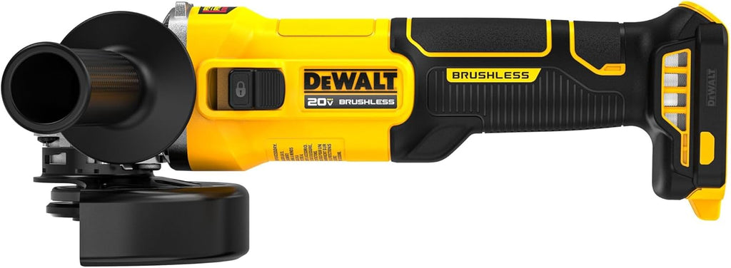 DEWALT 20V MAX Cordless 4 1/2 Inch Slide-Switch Power Angle Grinder, Bare Tool Only (DCG407B)
