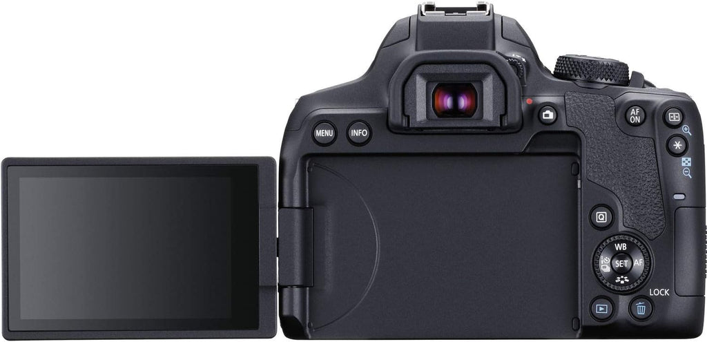 Canon EOS Rebel T8i DSLR Camera w/EF-S 18-55mm F/4-5.6 is STM Zoom Lens Bundle + Wide Angle Lens + Telephoto Lens + 128GB Memory + Case + Tripod + 3pc Filter Kit + Pro Kit (Renewed)
