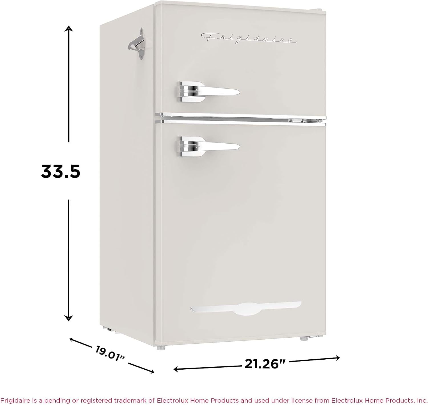 Frigidaire EFR840-Cream EFR840 Retro Mini Fridge with Freezer & Side Bottle Opener-Small 2 Door Refrigerator for Office Bar or College Dorm Room-3.1 Cu Ft (Cream)
