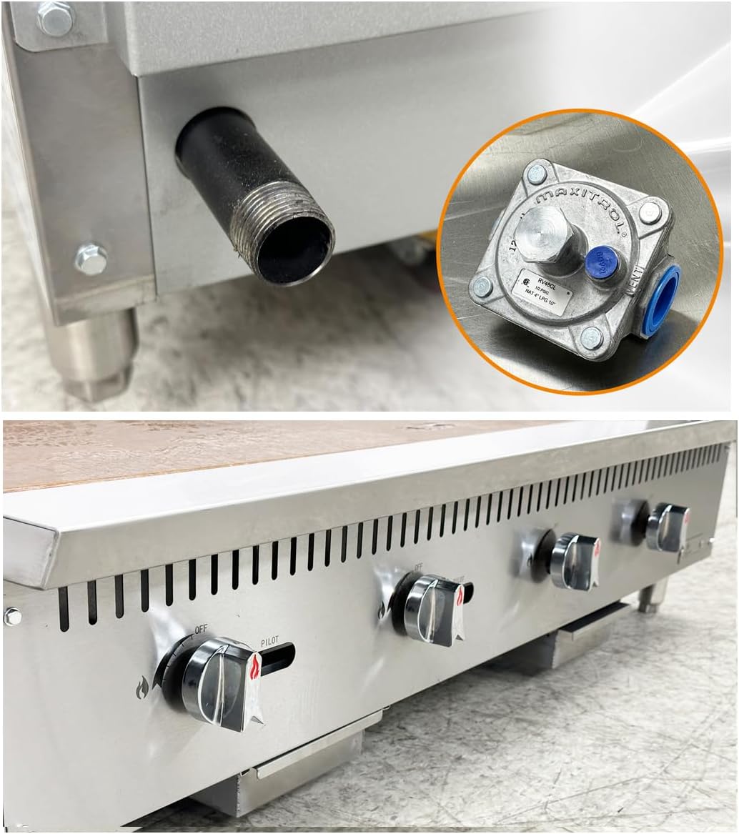 Commercial Griddle Manual 48' Countertop Natural Gas - 120000 BTU ETL CD-MG48