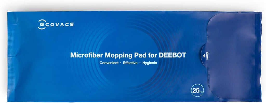 ECOVACS Disposable Microfiber Mopping Pads, Compatible Robot Vacuum Cleaner, for N10+ / T8 / T8+/ T8 AIVI/ N8/ N8 Pro/ N8 Pro+, 25 PCS Per Pack