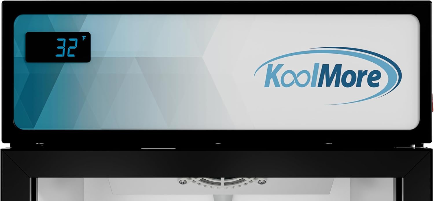 KoolMore 17 in. Slim Commercial Merchandiser Display Refrigerator 7 Cu. Ft. in Black, ETL Listed (KM-MDR-17S)