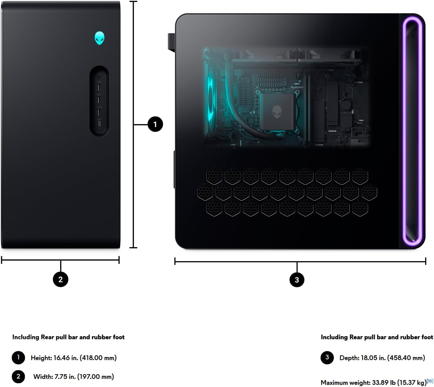 Dell Alienware Aurora R16 Gaming Desktop PC - NVIDIA RTX 5080 16GB GDDR7 - Intel Core Ultra 9 Processor 285K - AlienFX Liquid Cooling - Win 11 Pro, Office Pro(64 GB DDR5 | 4 TB SSD+2TB HDD)