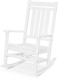 POLYWOOD Estate Rocking Chair, Heavy Duty HDPE Lumber Outdoor Porch Rocker, All-Weather Patio Furniture, Fade Proof, White