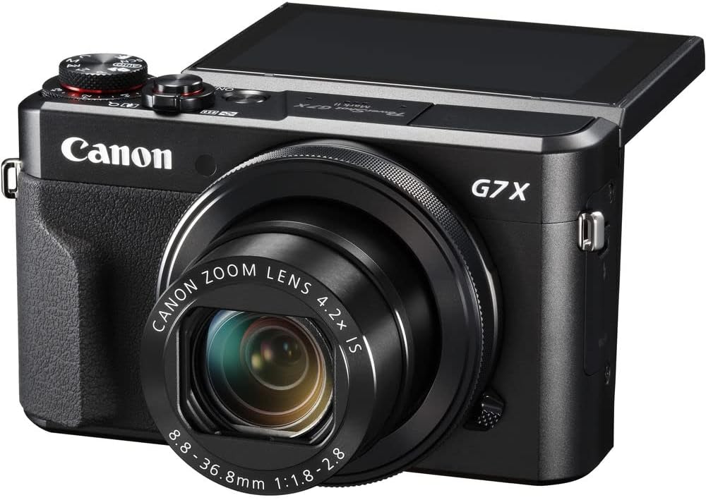 Canon PowerShot G7 X Mark II Digital Camera (1066C001) + 64GB Memory Card + Card Reader + Deluxe Soft Bag + Flex Tripod + Hand Strap + Memory Wallet + Cleaning Kit