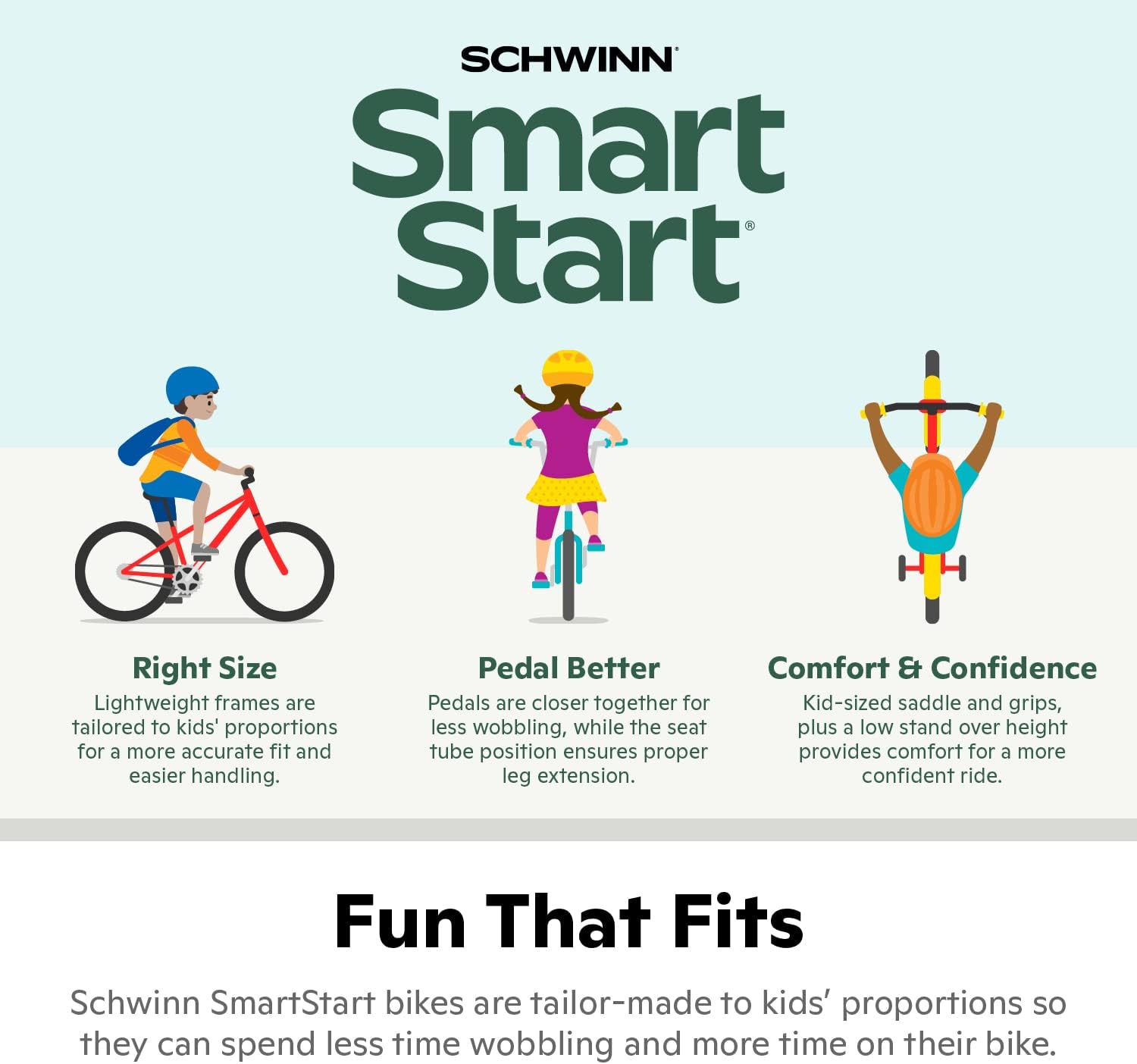 Schwinn Elm Bike, 16 Inch Bike for Kids Ages 3-7, SmartStart Ergonomic Design for Kids, Adjustable Seat Grows with your Child, Rear Coaster Brake and Front Caliper Brake, Training Bicycle