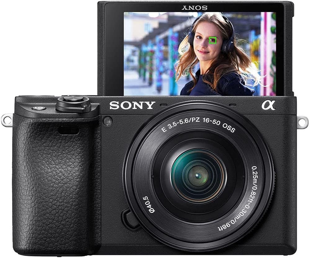 Sony Alpha a6400 Mirrorless Digital Camera with 16–50mm Power Zoom Lens (ILCE-6400L/B) – 24.2 MP APS-C, 4K Video, Real-Time Eye AF + 64GB Memory Card + NP-FW50 Battery and More