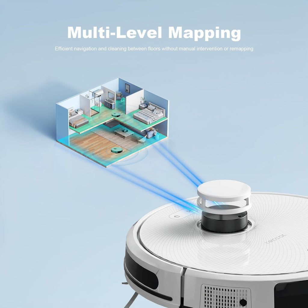 TECBOT S3 PRO Robotic Vacuum Cleaner and mop, LiDAR Navigation, 150mins Runtime&4,000Pa Suction, Automatic Charging Robot Vacuum Cleaner, WiFi,App,Alexa, Ideal for Hard Floor, Pet Hair,White
