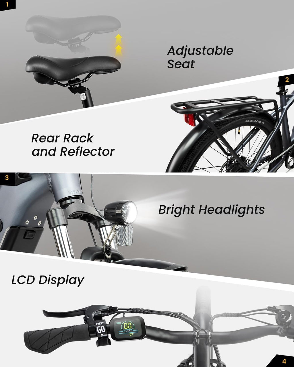 VEEFA Electric Bike for Adults 500W Peak 1000W Motor Ebike 27.5' E-Bike Up to 20Mph 80 Miles Max Range by 48V Built-in Removable Battery, 5 Pedal-Assist Level, UL 2849 Certified Commuter E Bike