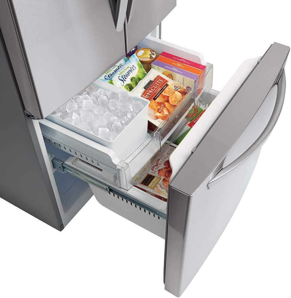 LG LFDS22520S - Refrigerator/Freezer - French Door Bottom Freezer with Water Dispenser - Stainless Steel
