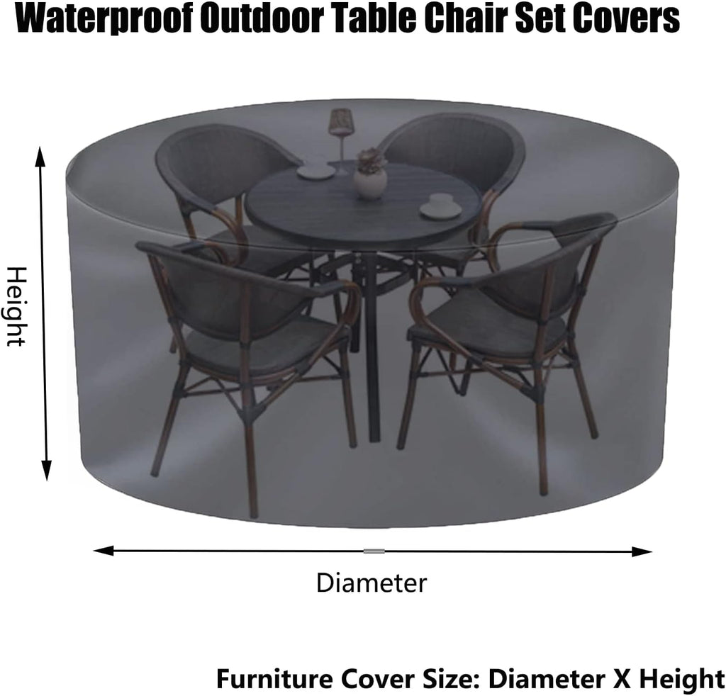 Outdoor Waterproof Patio Table Covers 130' D x 39' H, Heavy Duty Barbecue Gas Grill Cover, Extra Large Outdoor Furniture Set Covers, All Weather Protection Covers (330x100cm)