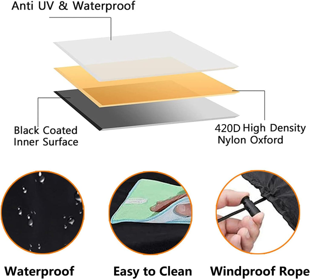 Outdoor Patio Furniture Cover 114' D x 39' H, Waterproof Table and Chairs Set Cover, Dust Proof Furniture Protective Cover, Heavy Duty Outdoor Sectional Sofa Covers (290x100cm)