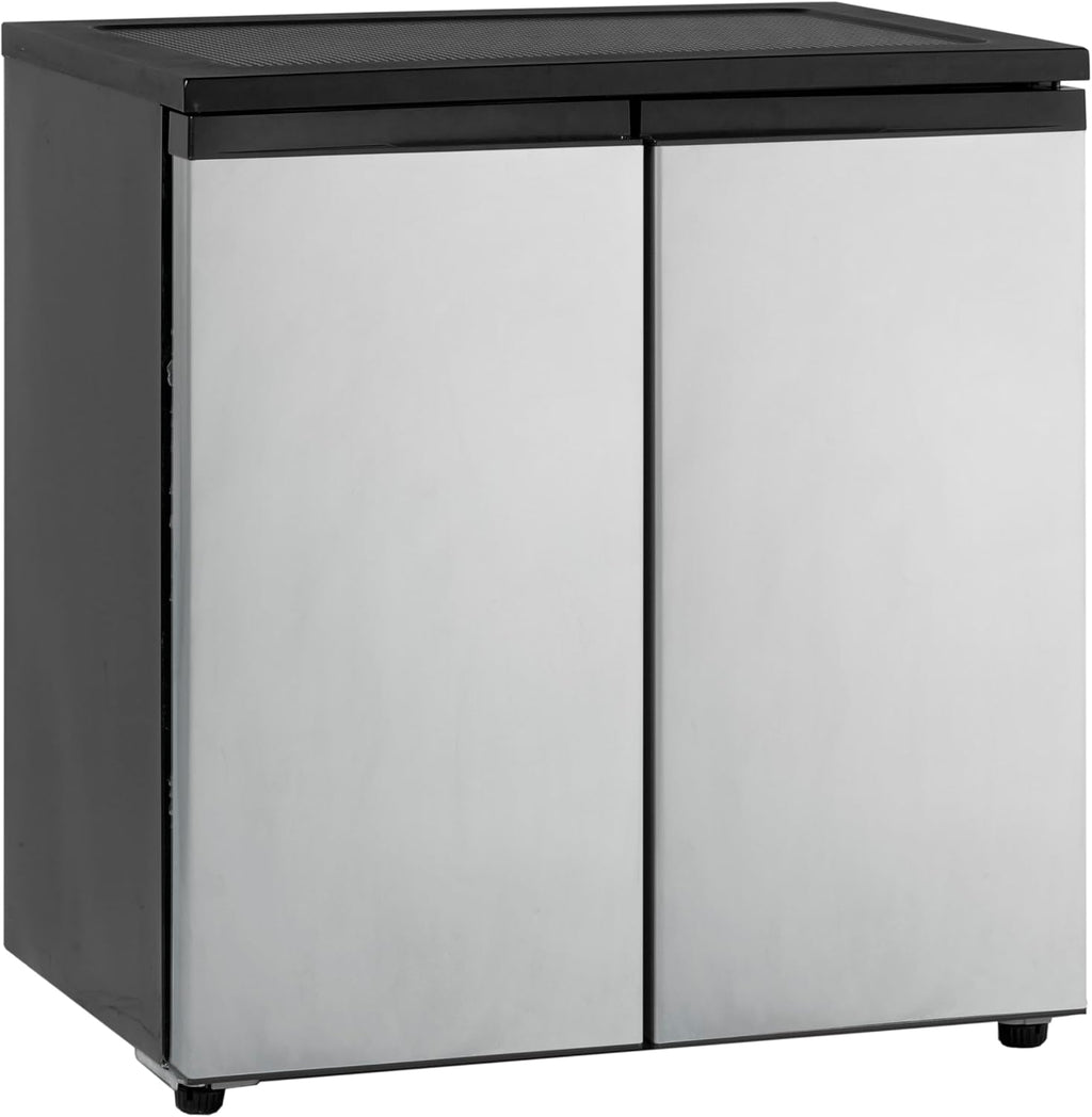 Avanti Mini Fridge Compact Side-by-Side Refrigerator with Freezer for Home Office or Dorm, Features Dual Doors Adjustable Glass Shelves and Adjustable Temperature Control, 5.5-Cu.Ft, Stainless Steel