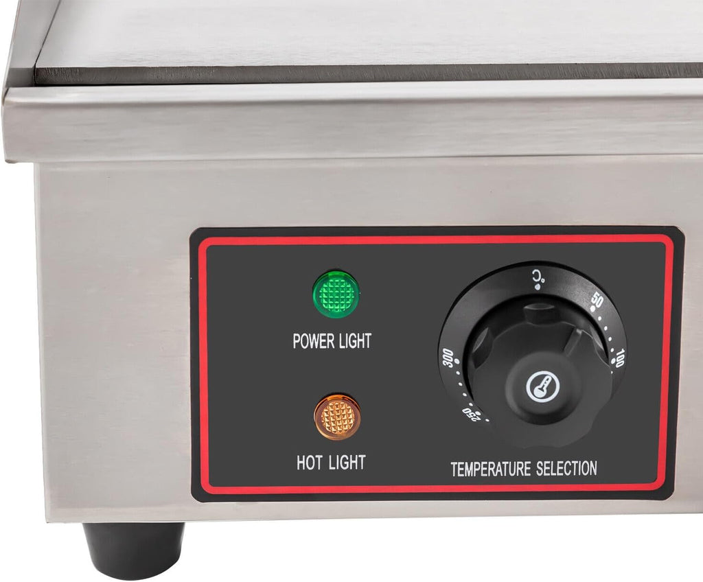 30' Commercial Electric Griddle, 110V 3000W Electric BBQ Countertop Griddle Flat Top Grill Hot Plate Adjustable Thermostatic Control Stainless Steel Restaurant Grill for Kitchen