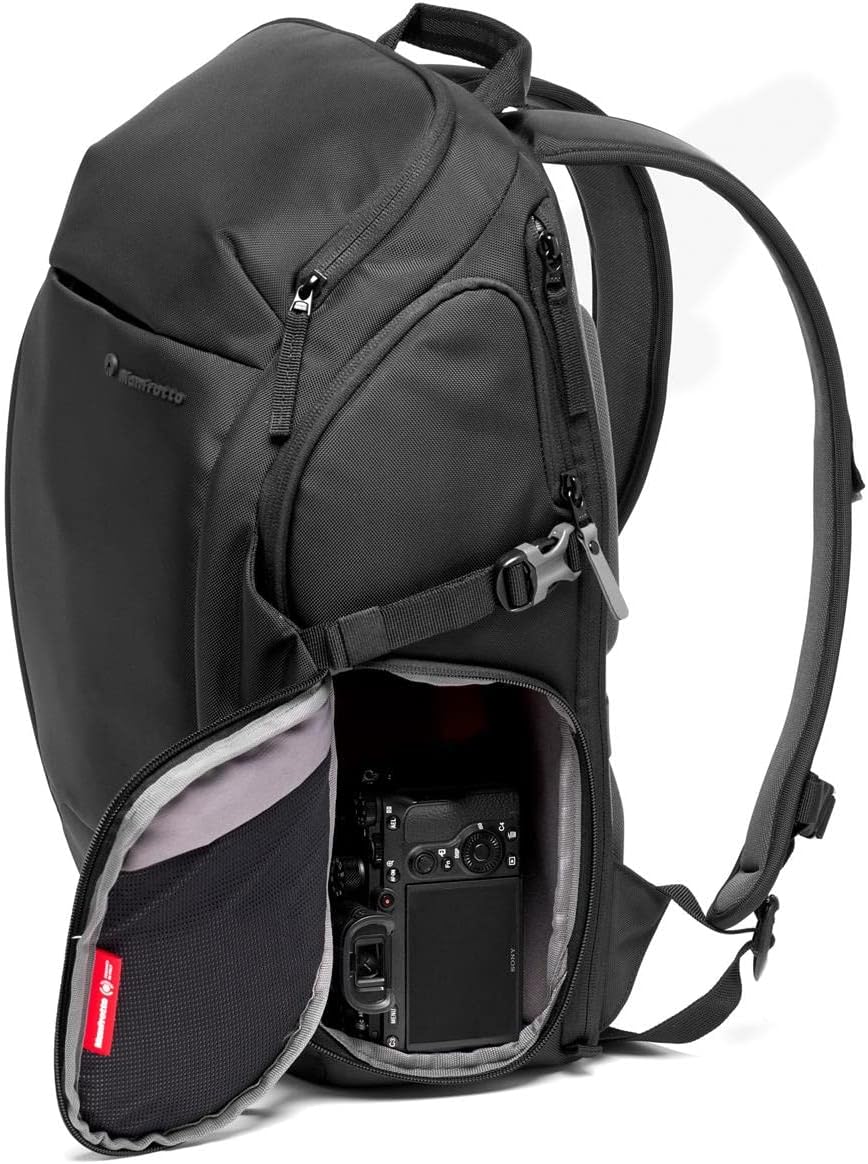 Manfrotto Advanced Travel III Photography Backpack for Camera and Laptop, Bag for Reflex/Mirrorless Camera with Lenses, with Interchangeable Dividers, Tripod Mount, Expandable Pocket, Side Access