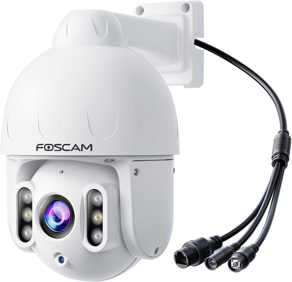 FOSCAM 4K/8MP POE Outdoor Security Camera, Home Security Surveillance Camera with Auto Tracking, 4X Optical Zoom,AI Human/Vehicle Detection,165FT Color Night Vision,2-Way Audio,360° PT,IP66 waterproof