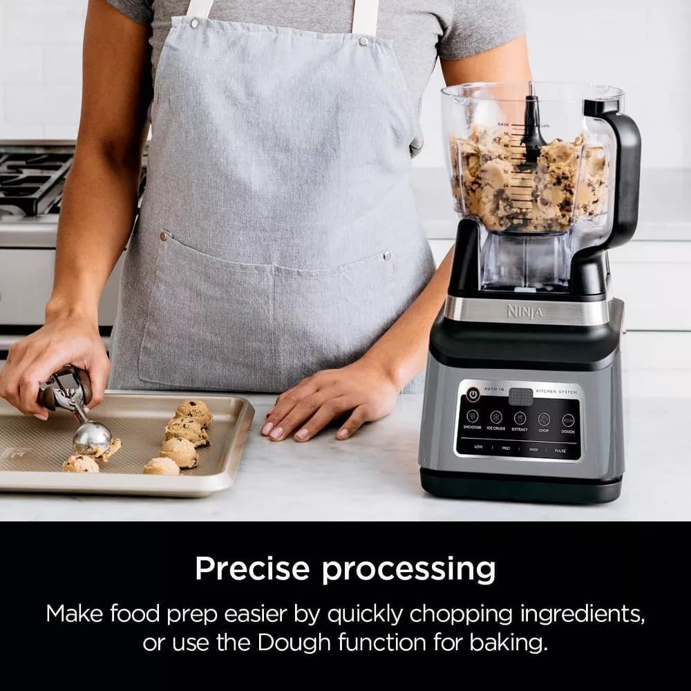 Ninja R-BN803TGT Professional Plus Kitchen Blender System and 8-Cup Food Processor with Auto-iQ, Black - Certified Refurbished