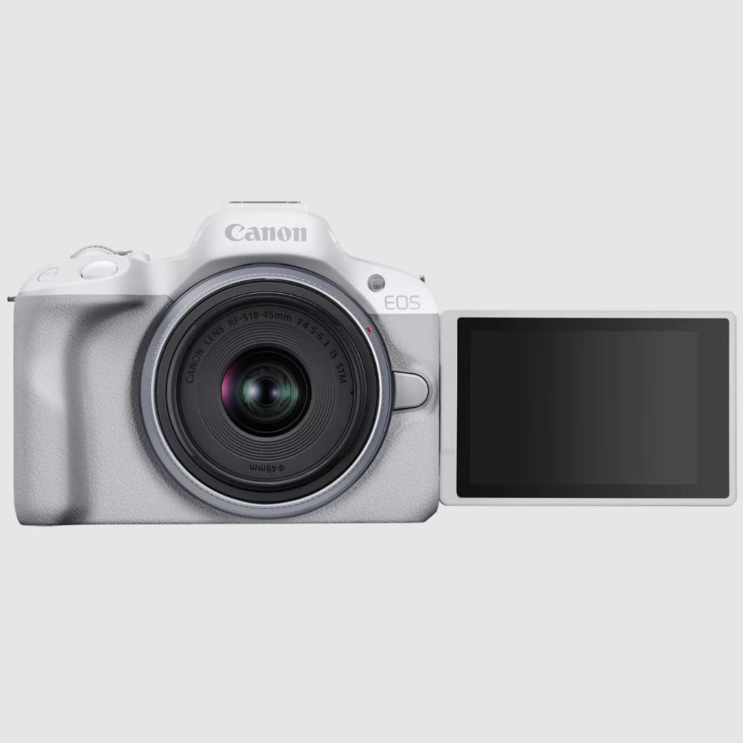 Canon EOS R50 Mirrorless Camera (White) with RF-S 18-45mm F4.5-6.3 is STM Lens 5812C012 Bundle with Deco Gear Photography Bag + Microphone + Tripod + Software & Accessories Kit