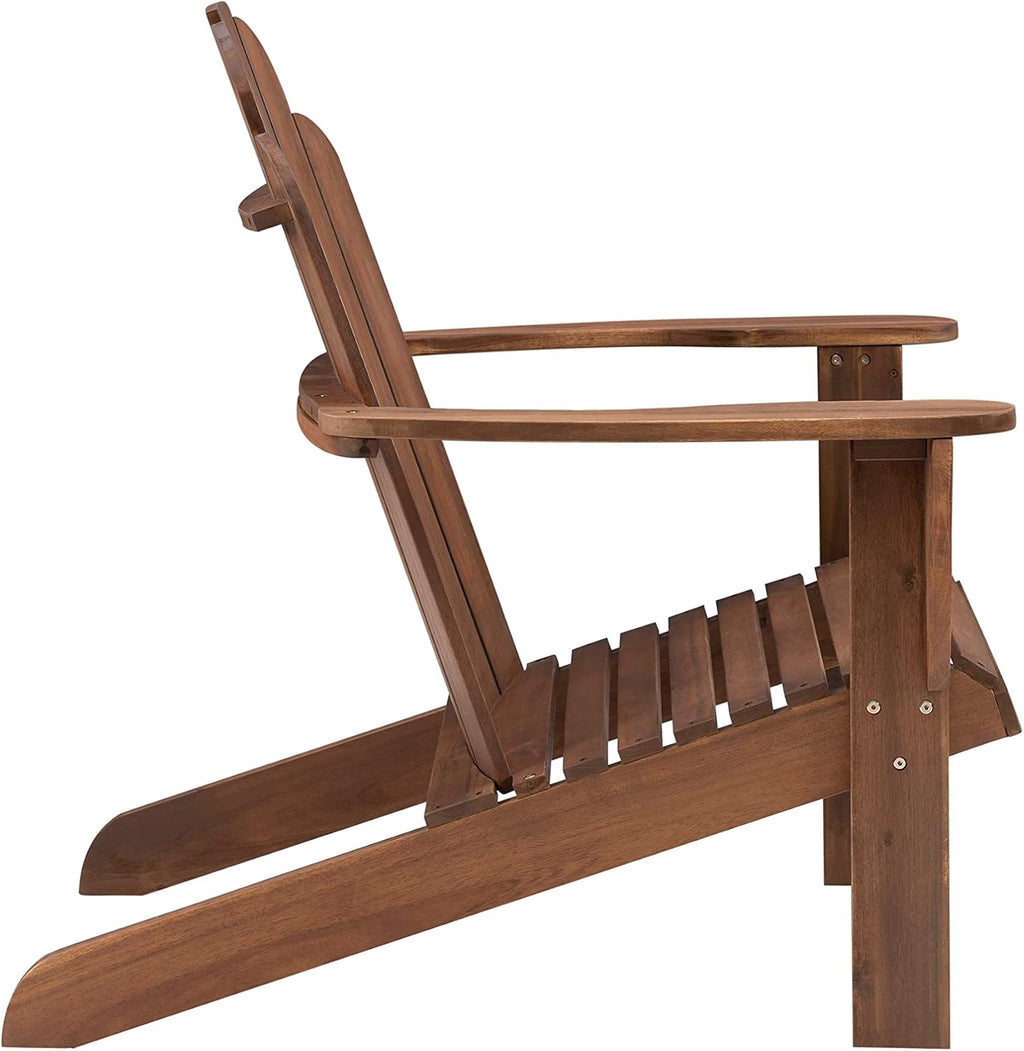 Linon Home Dcor Home Decor Teak Wood Stock Chair, 30.4' wx37.6 dx37.8 h, Stain