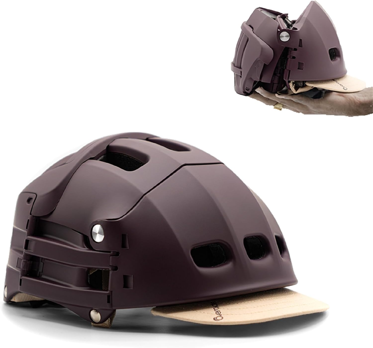 Overade Plixi Foldable Helmet - for Bike, Kick Scooter, e-Bike - Volume Divided by 3 when Folded- Same Protection as Classic Helmet