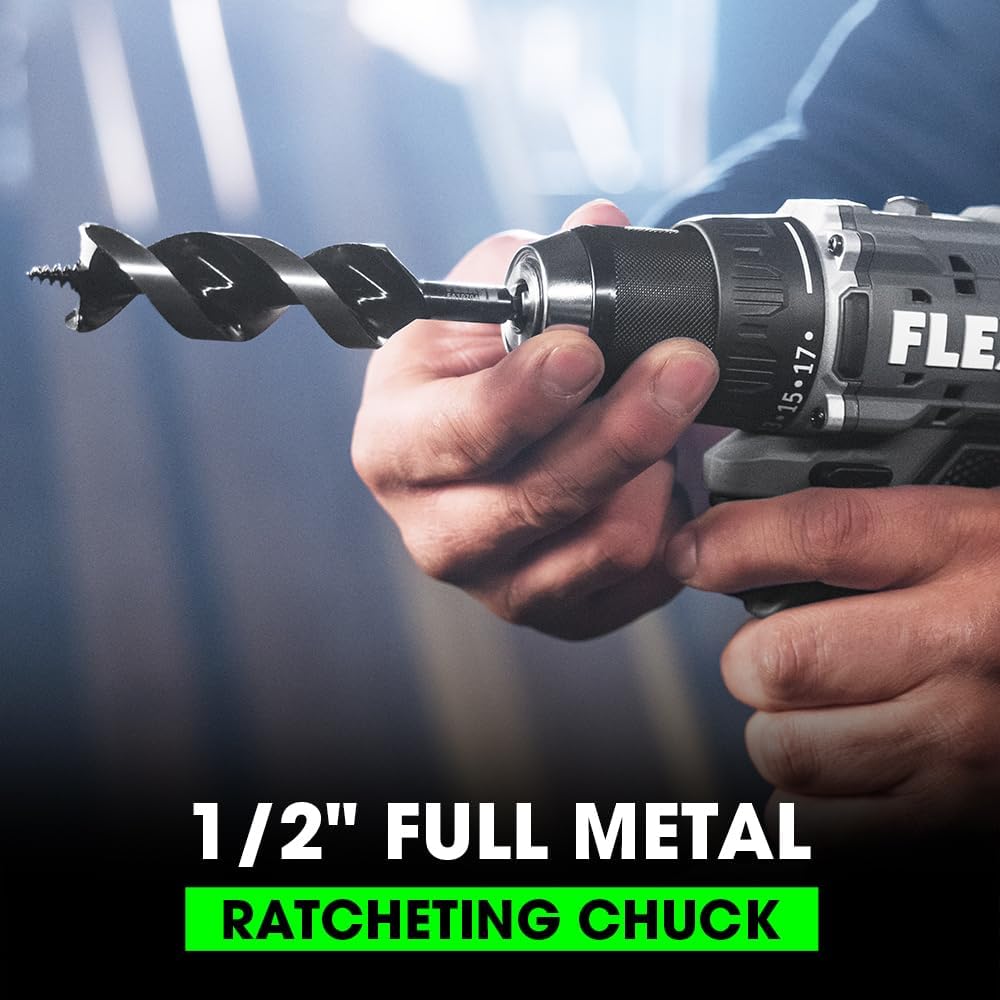 FLEX 24V Brushless Cordless 1/2-Inch 650 In-Lbs Torque 2-Speed Compact Drill Driver Kit with 2.5Ah Lithium Battery and 160W Fast Charger - FX1131-1A