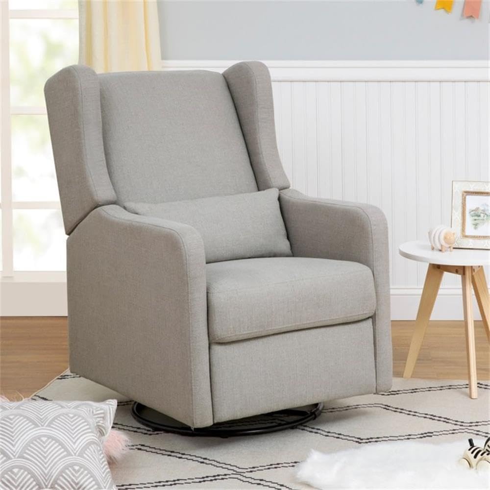 DaVinci Carter's Arlo Glider Recliner Nursery Chair - Water & Stain Resistant Glider Rocking Chair for Nursery - GREENGUARD Gold, FSC & Certi-PUR US Certified - Cozy Swivel Rocker Recliner - Grey