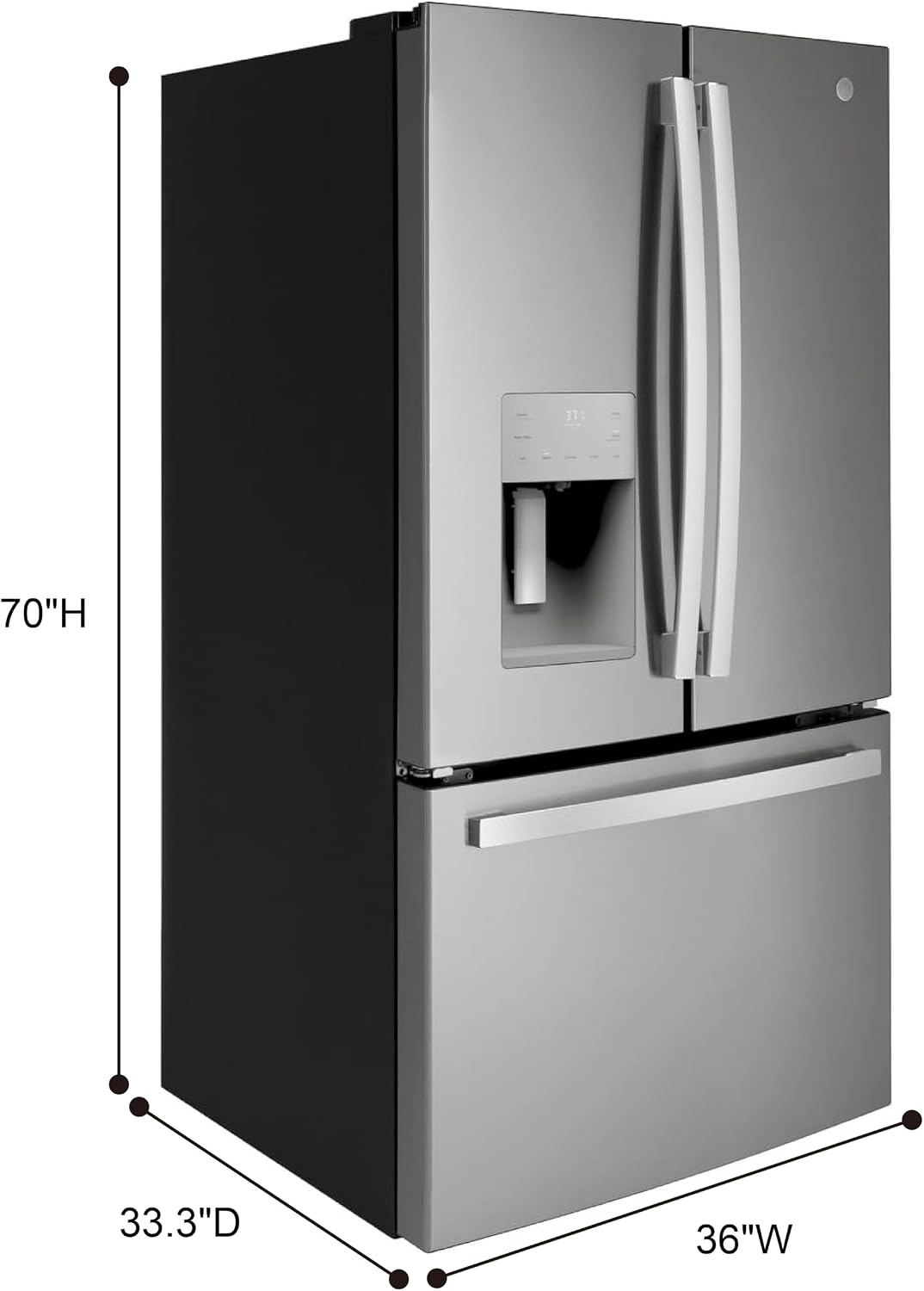 GE 25.6 Cu. Ft. Fingerprint Resistant French-Door Refrigerator