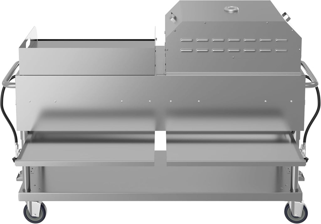 KoolMore 60 in. 8-Burner Commercial Outdoor Propane Gas BBQ Grill with 30 in. Griddle and 30 in. Pizza Oven in Stainless-Steel, ETL Listed (CGKIT6-G30P30)