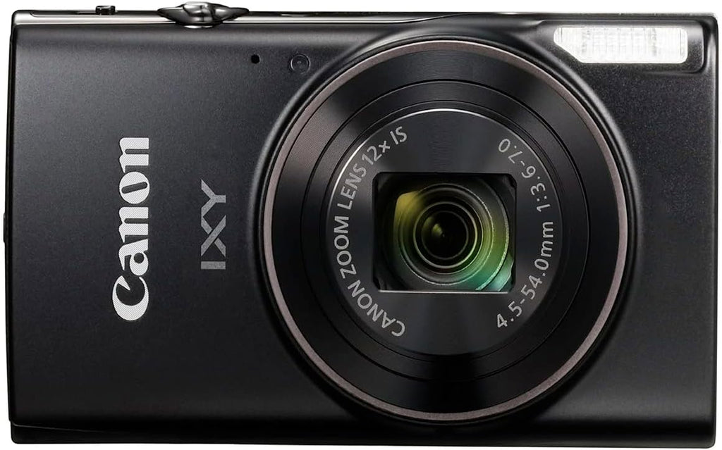 Canon Powershot IXY 650 / ELPH 360 20.2MP Point and Shoot Digital Camera (Black) w/ 6.5'' Tripod, Extra Battery, Case and 64 GB Memory (Renewed)