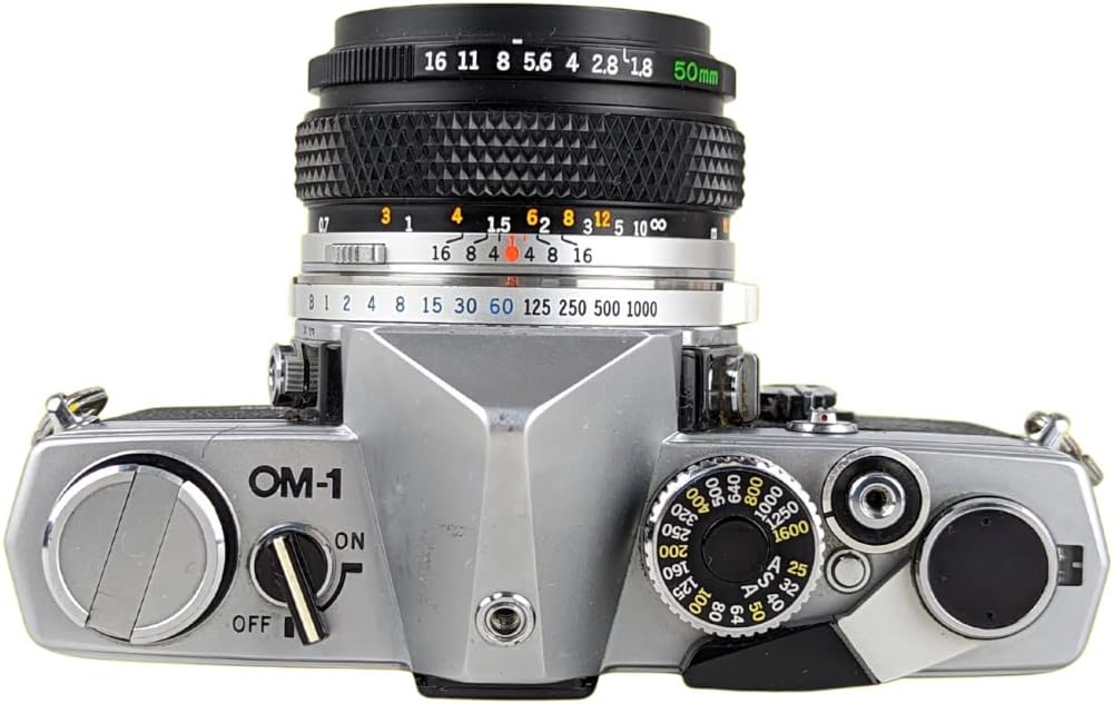 Olympus OM 1 Vintage 35mm SLR Film Camera with f/1.8 50mm Prime Lens (Renewed)