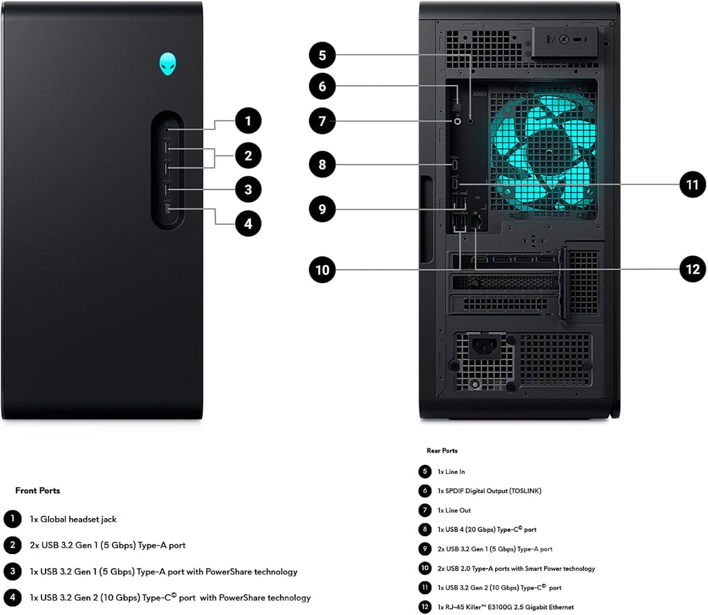 Dell Alienware Aurora R16 Gaming Desktop PC - NVIDIA RTX 5080 16GB GDDR7 - Intel Core Ultra 9 Processor 285K - AlienFX Liquid Cooling - Win 11 Pro, Office Pro(64 GB DDR5 | 4 TB SSD+2TB HDD)