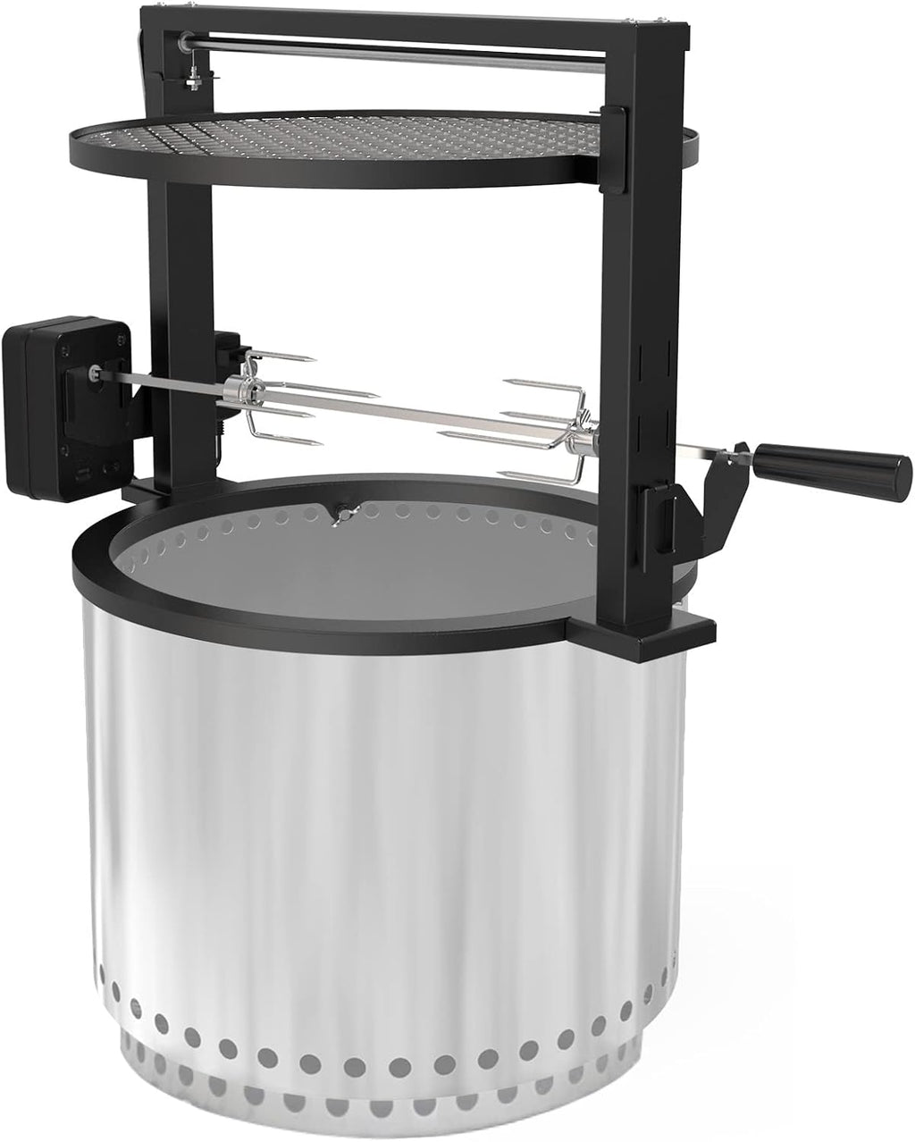 only fire Santa-Maria Style Rotisserie Rotating System for Solo Stove Bonfire 19.5' Smokeless Fire Pit - Global Patent