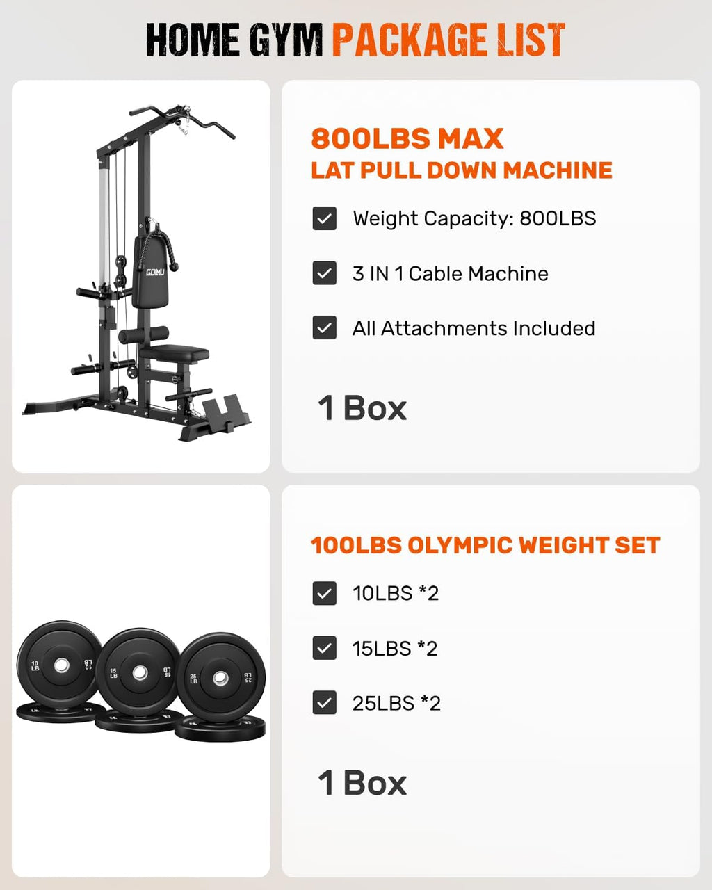 LS01 LAT Pulldown Machine, LAT Row Cable Machine with AB Crunch, LAT Tower with Cable Row Attachments, 3 in 1 Pulley Stations for Home Gym