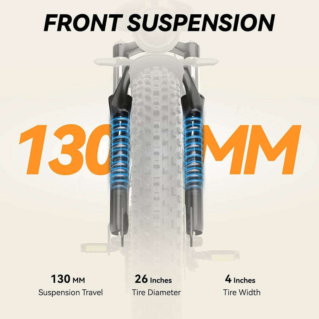 GREATWORK 52V 5000W Peak Dual Motor Electric Bike for Adults, 1300Wh Battery, Up to 45MPH & 100 Miles Range, 26' x 4.0 Fat Tire Electric Dirt Bike with Suspension, Mountain E-Bike for Men Women