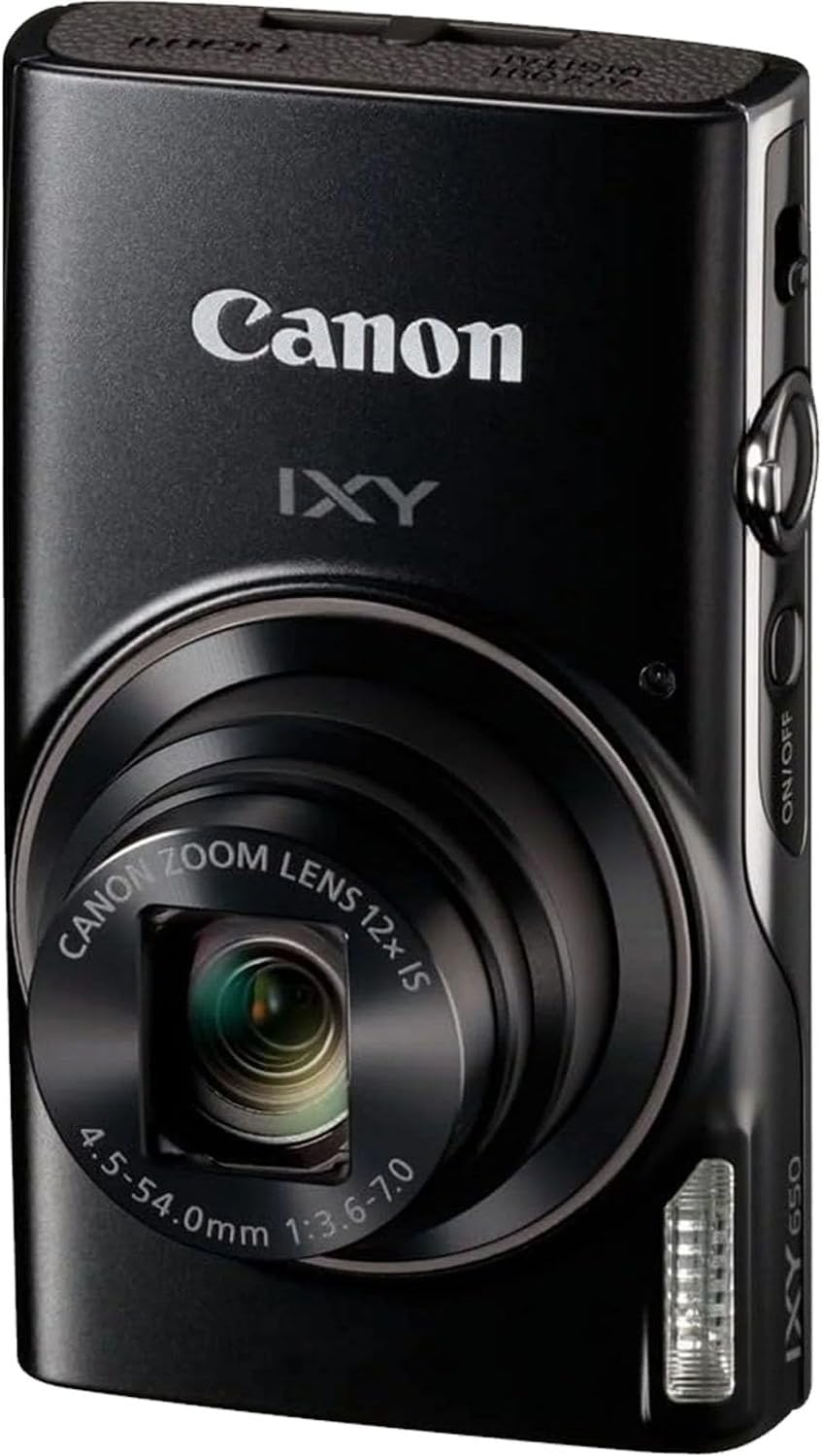Canon PowerShot IXY 650 / ELPH 360 HS Compact Digital Camera 12x Optical Zoom (Black) Bundle with 64GB Memory Card + Camera Case + Card Reader + Spider Tripod + More (13pc Bundle) (Renewed)