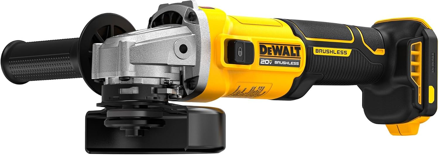 DEWALT 20V MAX Cordless 4 1/2 Inch Slide-Switch Power Angle Grinder, Bare Tool Only (DCG407B)