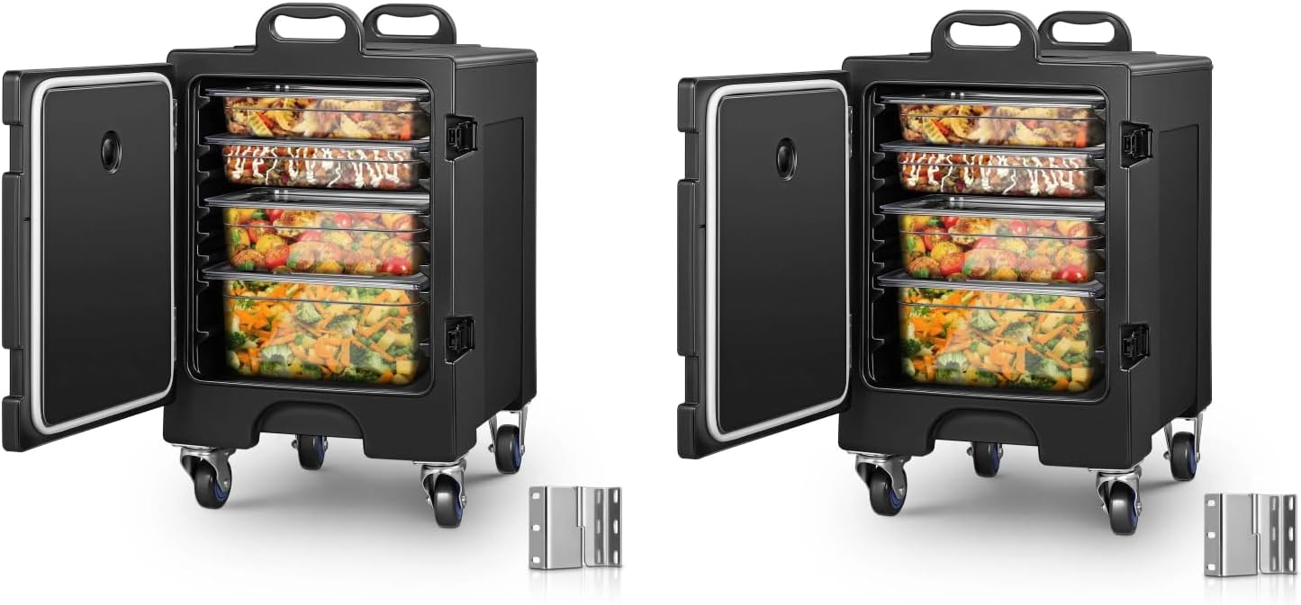 Catering Food Warmer, LLDPE Insulated Food Pan Carrier for Stackable, Handles, Hot Box Food Warmer for Party, Restaurant 2Pcs
