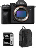 Sony Alpha a7 IV Full Frame Mirrorless Interchangeable Lens Digital 4K Camera, Black - Bundle with 256GB SD Memory Card, Camera Backpack, Sony 1 Year Limited Warranty