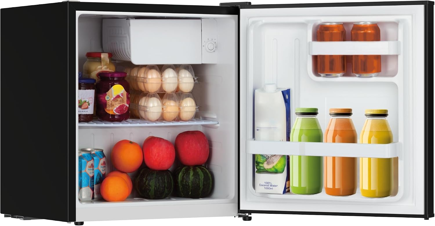 Frigidaire BLACK-ROSEGOLD Retro Mini Refrigerator-Energy Saving-Adjustable Thermostat Control-Side Mounted Bottle Opener-Ideal for Dorm, Office, RV, Garage, Apartment 1.6 Cubic Feet