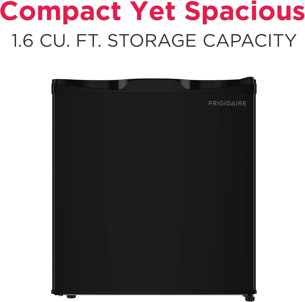 Frigidaire EFR115 Mini Refrigerator - Energy Saving - CFC Free - Slide Out Shelves - Ideal for for Dorm, Office, RV, Garage, Apartment - 1.6 Cubic Feet, Black