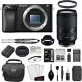 Sony Alpha a6100 Mirrorless Digital Camera Body Bundle with Tamron 18-300mm f/3.5-6.3 Zoom Lens + 64GB Memory Card + UV Filter + Charger + KC-25 Camera Bag + Cleaning Kit + Cloth